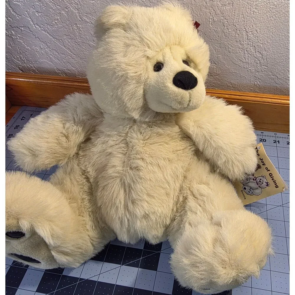 Vintage JBYRONS Bonnie White Teddy Bear Plush 1989 Steinbach w/ Tag